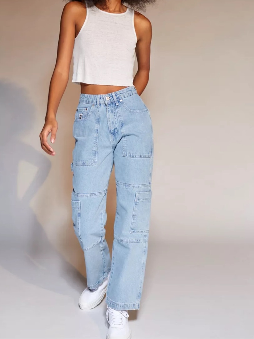 Brand new Ragged Priest Urban Outfitters Cargo blue denim jeans Size 24